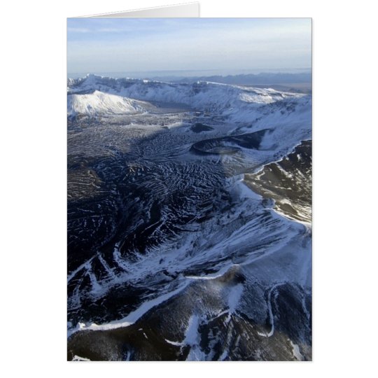 Tarjeta vista areial de la caldera Alaska del aniakchak