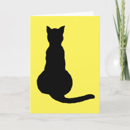 Tarjeta Vista De Atrás De Una Silueta Negra De Cat Insubor