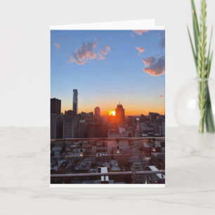 Tarjeta Vista de la azotea al atardecer del horizonte de l