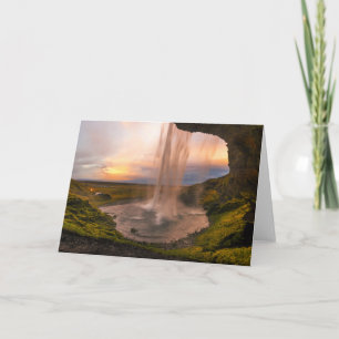 Tarjeta Vista de la cascada de Islandia Seljalandsfoss