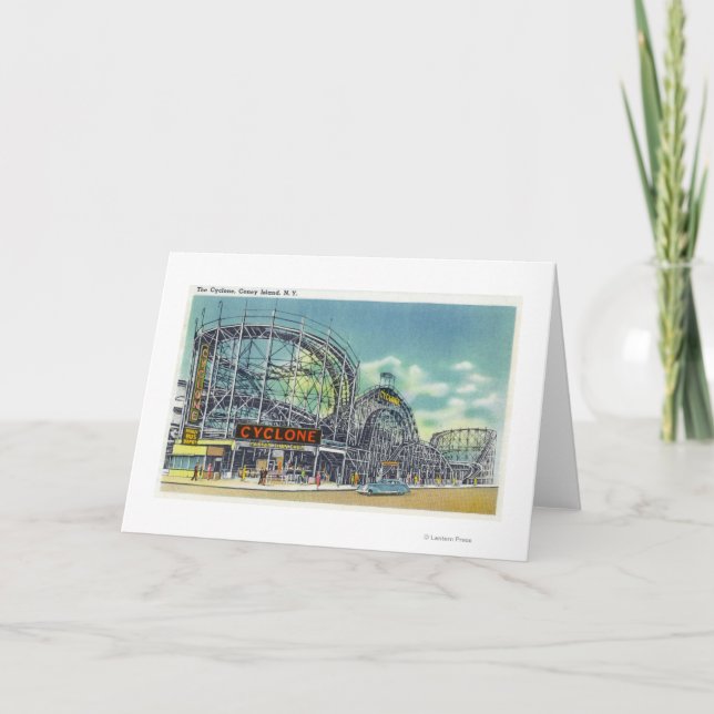 Tarjeta Vista de la montaña rusa del ciclón # 2 (Anverso)