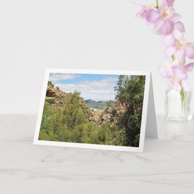 Tarjeta Vista de montaña Ruta del Agua, Chelva, Valencia (Orquídea)