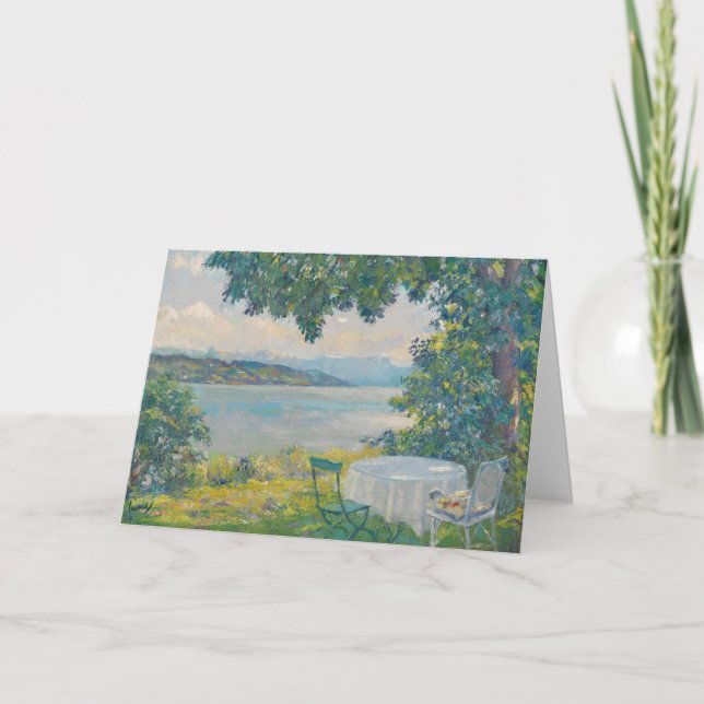 Tarjeta Vista del lago Starnberg | Edward Cucuel (Anverso)