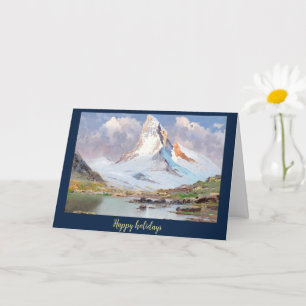 Tarjeta Vista del Matterhorn, Felices Fiestas