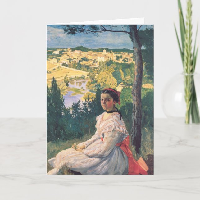 Tarjeta Vista del pueblo | Fré dé ric Bazille (Anverso)