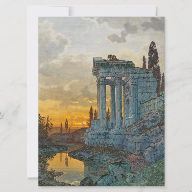 Tarjeta Vista del sur de Italia con antiguas ruinas romana (Anverso)