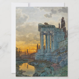 Tarjeta Vista del sur de Italia con antiguas ruinas romana