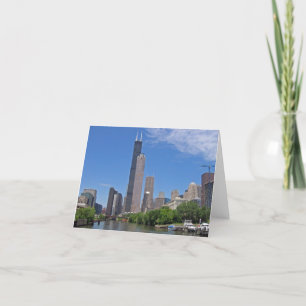 Tarjeta Vista del Torre Sears del río Chicago