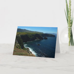 Tarjeta Vista desde la isla de Santa Cruz en las Islas del