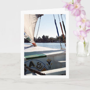Tarjeta Vista desde un barco en el río Nilo, Luxor, Egipto