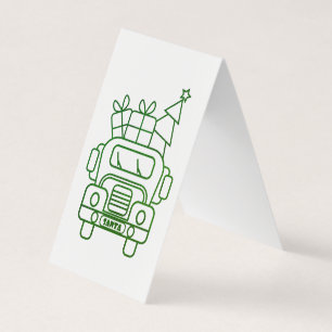 Tarjeta Vista frontal del camión de Navidades de esquema