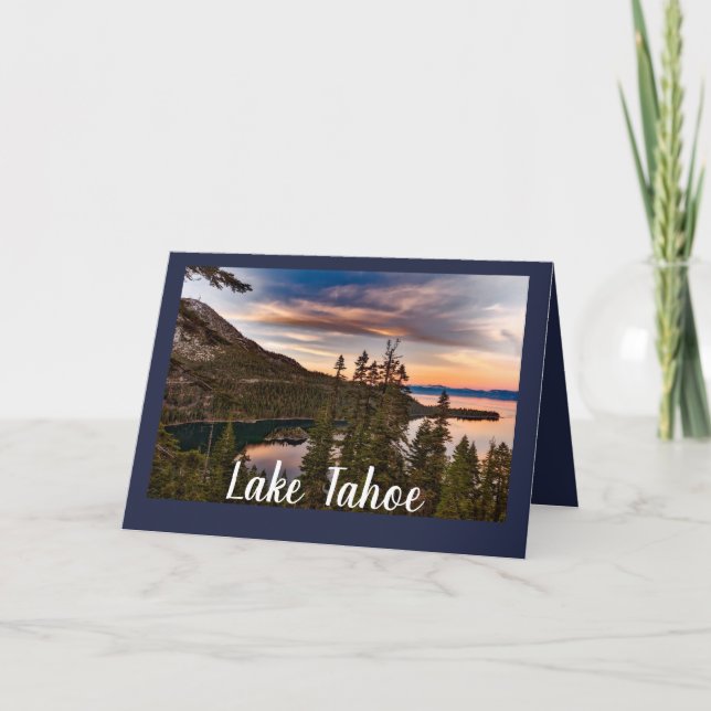 Tarjeta Vista panorámica del lago Tahoe (Anverso)