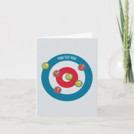 Tarjeta vista superior de la casa curling y piedras curvad