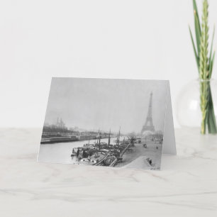 Tarjeta Vistas a las orillas del Sena y el Eiffel