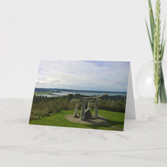 Tarjeta Vistas desde la columna de Astoria, Oregón (Anverso)