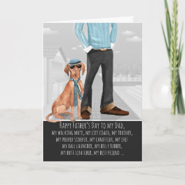 Tarjeta Viszla del Día del Padre Perro gracioso