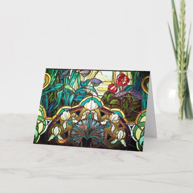 Tarjeta Vitral del nouveau del arte floral (Anverso)