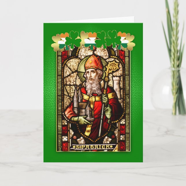 Tarjeta Vitral y rezo F del día de St Patrick (Anverso)
