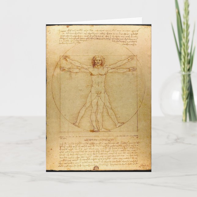 Tarjeta Vitruista de Leonardo da Vinci (Anverso)