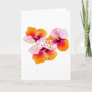 Tarjeta Viva Aloha Hibisco Flores Tropicales Hawái