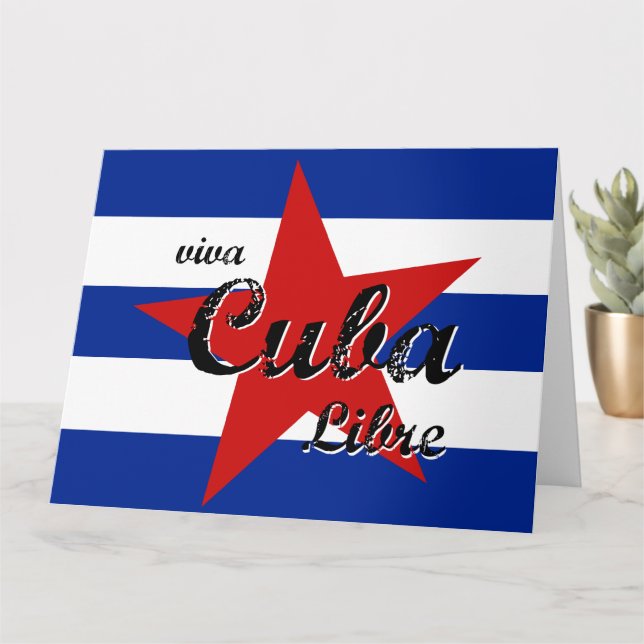 Tarjeta Viva Cuba Libre, La Habana, Fidel Castro, Che Guev (Planta pequeña)