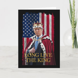 Tarjeta Viva El Rey Vintage Retro Trump Portrait 4t