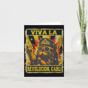 Tarjeta Viva La Revolución Carl Amante de Gatos Divertido