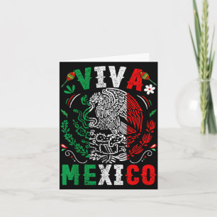 Tarjeta Viva México bandera día de la independencia de Méx