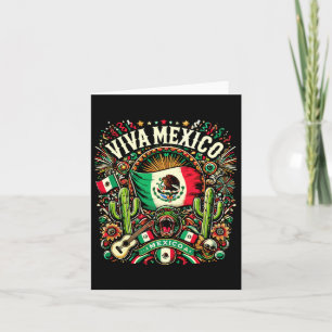 Tarjeta Viva México Día de la Independencia Bandera Mexica