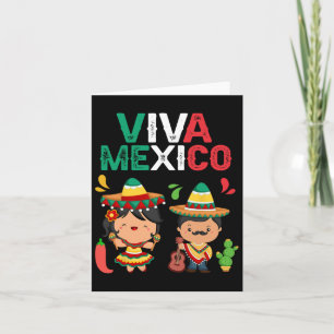 Tarjeta Viva México Maracas Guitar Independencia Mexicana