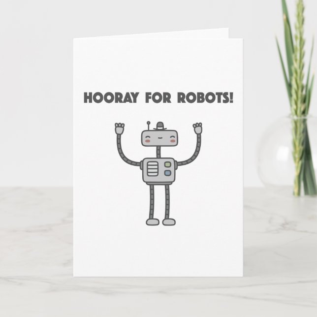 Tarjeta ¡Viva para los robots! (Anverso)