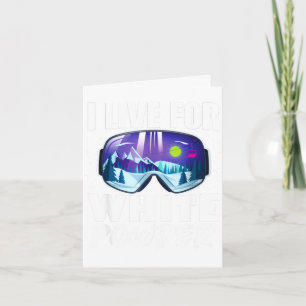 Tarjeta Vive por los deportes de nieve en polvo blanco div