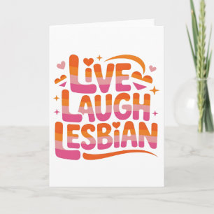 Tarjeta Vive Ríe Lesbiana Divertida Comunidad LGBTQ