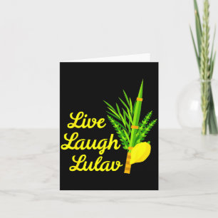Tarjeta Vive Ríe Lulav Etrog Feliz Sukkot Judío Sukkah 