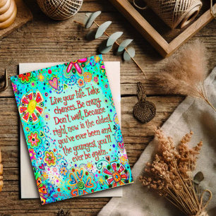 Tarjeta Vive tu vida Inspiradora cita inespiritualidad