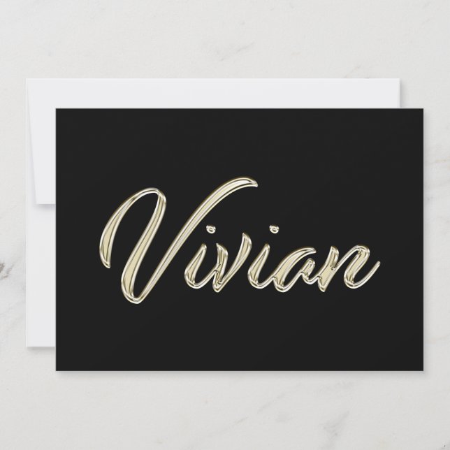 Tarjeta Vivian white gold Handwriting Karte (Anverso)