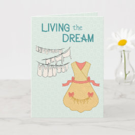 Tarjeta Viviendo el sueño: humor retro de las tareas domés