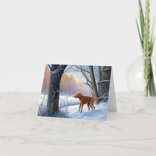 Tarjeta Vizla Let It Snow Navidades