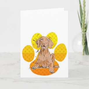 Tarjeta Vizsla en Pata Dibujo Animado