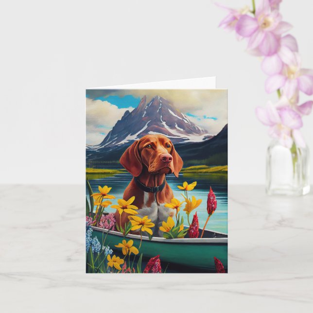 Tarjeta Vizsla en un remo: Una aventura escénica (Orquídea)