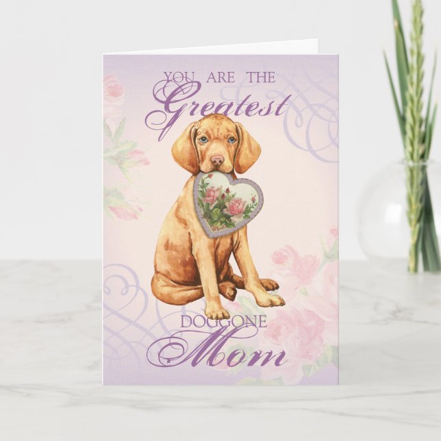 Tarjeta Vizsla Heart Mom (Anverso)