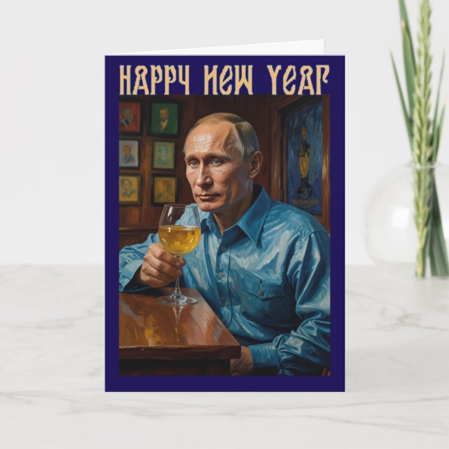 Tarjeta Vladimir Putin Happy New Year Card Russian (Anverso)