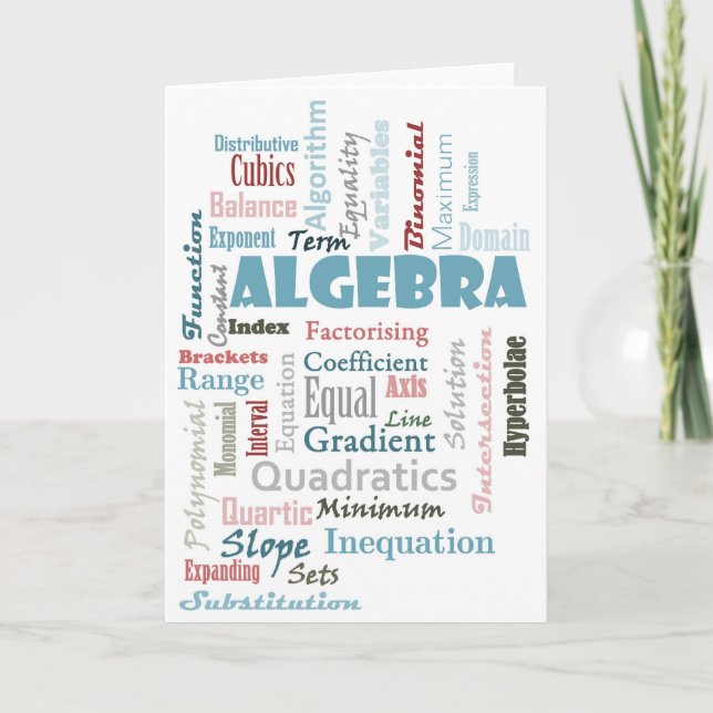 Tarjeta Vocabulario de álgebra (Anverso)