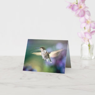 Tarjeta Volando colibrí
