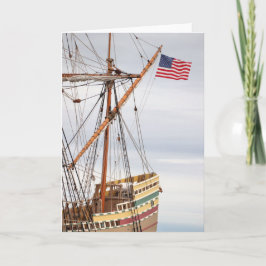 Tarjeta Volando orgullosamente sobre el Mayflower II