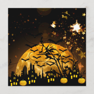 Tarjeta Volando Witch Harvest Moon Bats Regalos de Hallowe