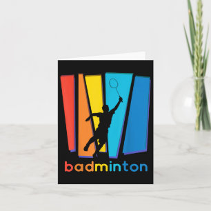 Tarjeta Volante de bádminton artístico deportivo colorido