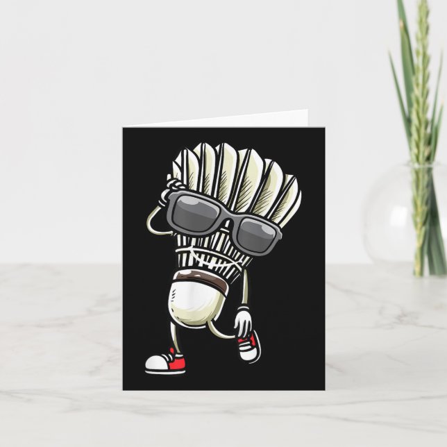 Tarjeta Volante de bádminton bailando  (Anverso)