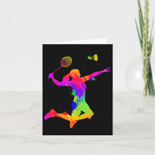 Tarjeta Volante de bádminton, jugador de bádminton, chicas
