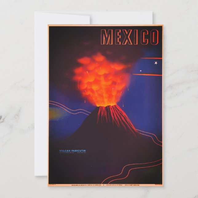 Tarjeta Volcán de México Vintage (Anverso)